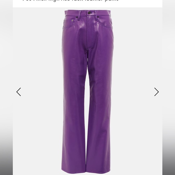 AGOLDE 90s Pinch High Rise Faux Leather Pants Purple Straight High Rise 30 - Picture 2 of 10